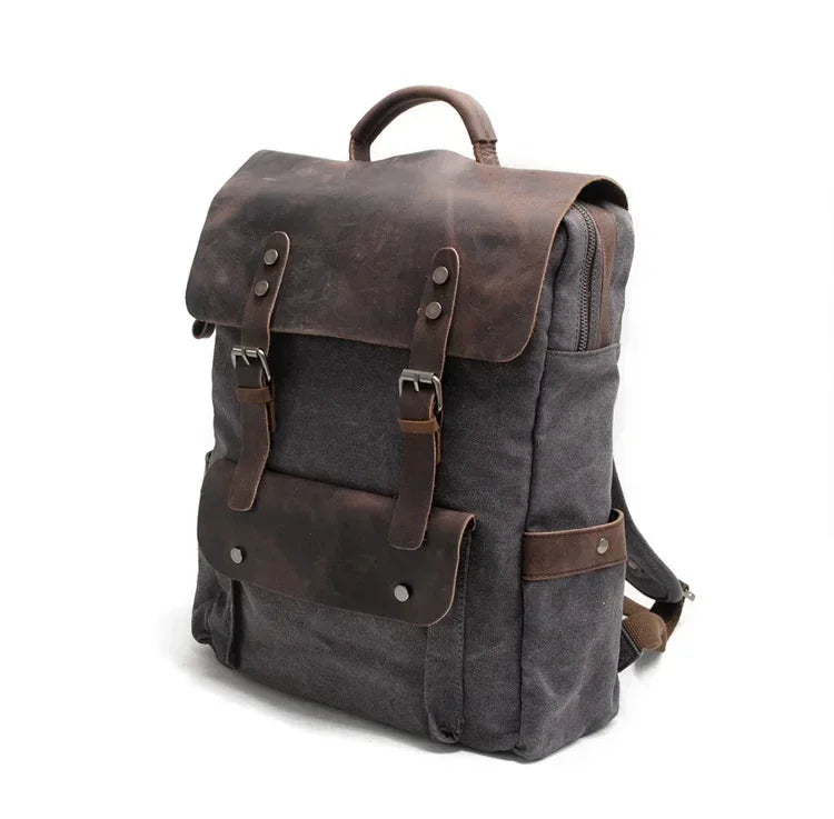 Sac à dos cuir et toile