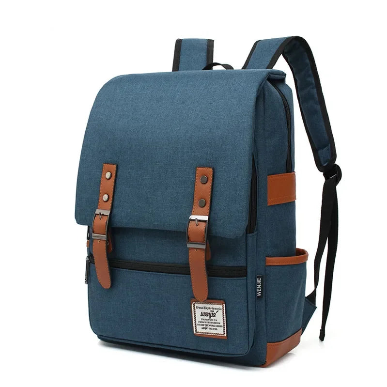 Sac à dos en tissu vintage bleu