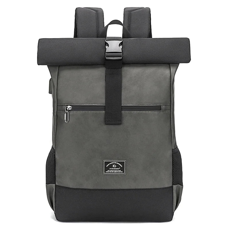 Sac à dos roll top imperméable gris