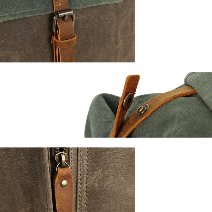 Sac à dos roll top toile cirée