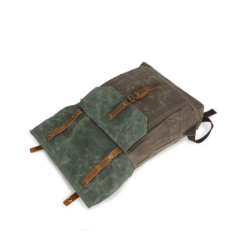 Sac à dos roll top toile cirée