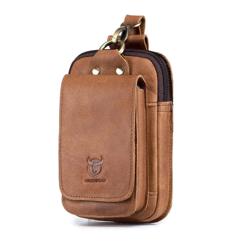 Sacoche ceinture homme cuir camel