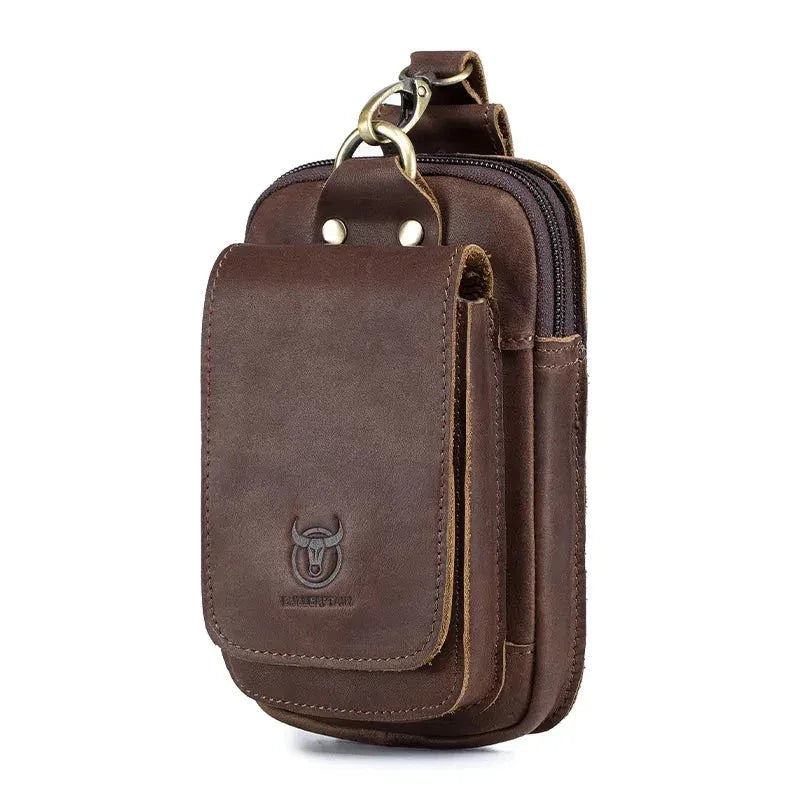 Sacoche ceinture homme cuir marron foncé