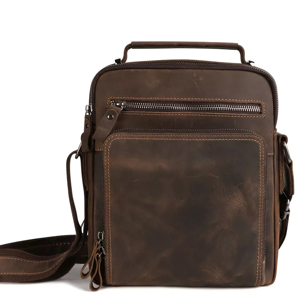 Sacoche cuir homme vintage marron
