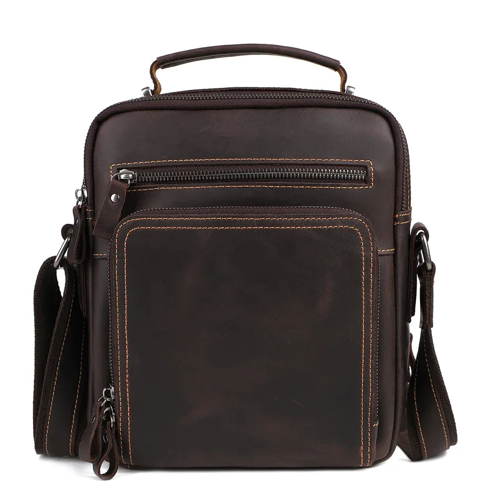 Sacoche cuir homme vintage marron foncé