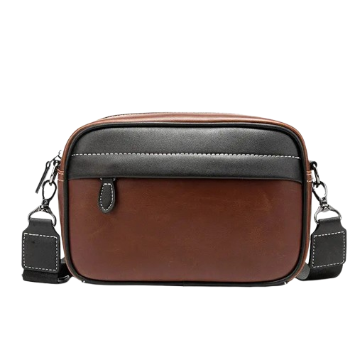 Sacoche rectangulaire homme marron